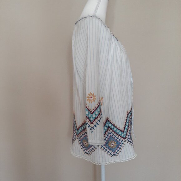 Johnny Was Embroidered Peasant Blouse - Picture 5 of 13